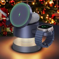 Estacion de carga inalambrica 4 en 1 iVANKY para iPhone 16 Pro Max, Apple iWatch, Airpods y lv°mpara