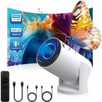 Mini proyector inalv°mbrico con WIFI 6 y Bluetooth, compatible con 4K y 1080P, disev±o portv°til gir