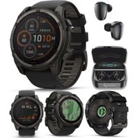 Garmin Fenix 8 Smartwatch Multideporte Con Carga Solar, Zafiro, Titanio Y GPS, Incluye Auriculares W