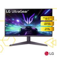 Monitor LG 24GS50F-B 23.7 FHD VA 180Hz plano