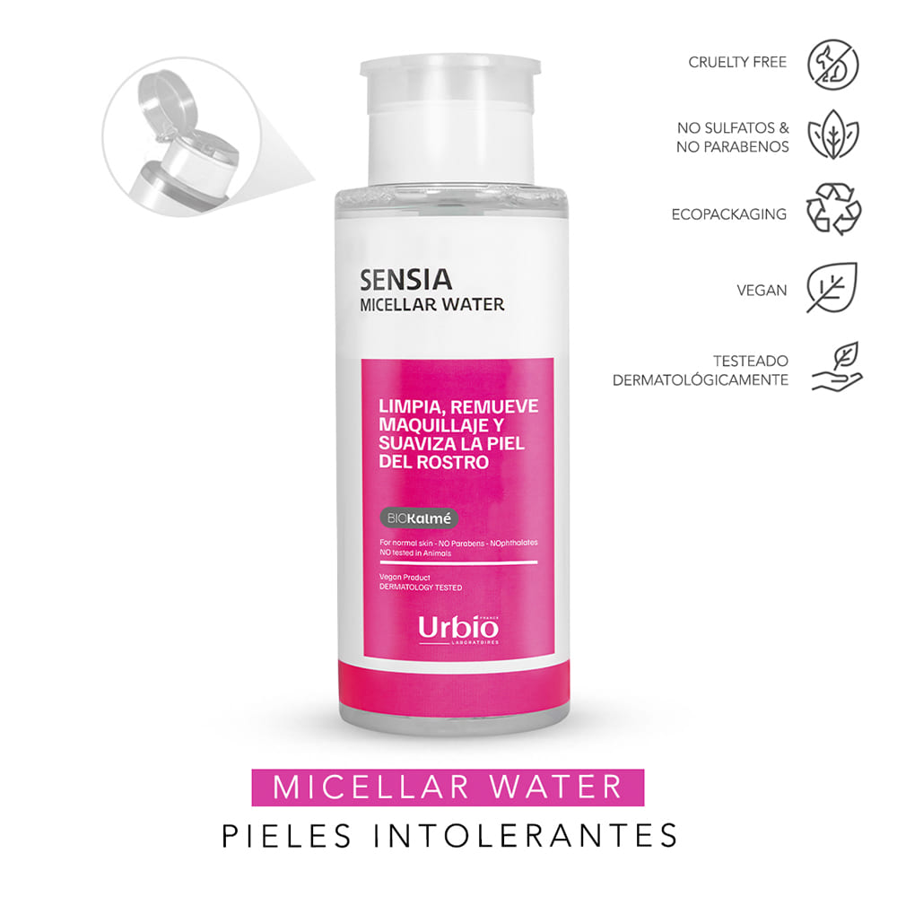Agua micelar Sensia limpieza facial para piel sensible 300 ml