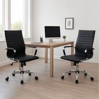 Pack x2 Sillas de Oficina Ejecutivas Base de Acero Komsum Cannes Negro