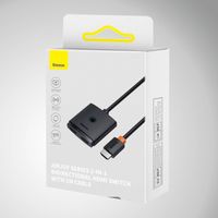 HDMI Switch con 1m Cable Cluster Black Baseus AirJoy Series 2-in-1 Bidireccional