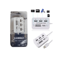 Hub 3 Puertos USB2.0+ Lector Mem SD/MMC - Micro SD - M2 - MS PRO DUO