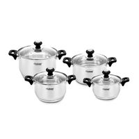 Juego de ollas Luissant LU 1104A 8 Piezas Color Negro