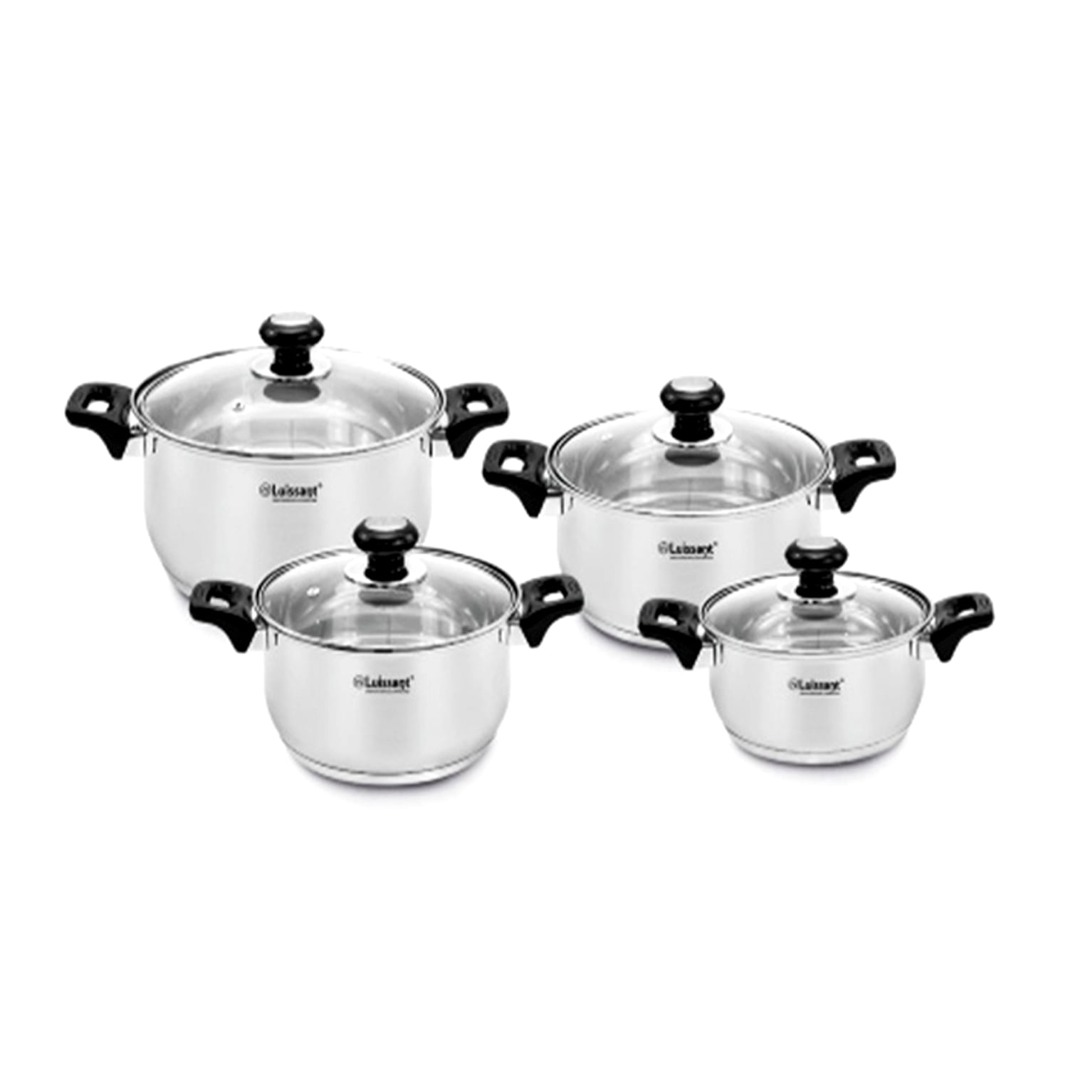Juego de ollas Luissant LU 1104A 8 Piezas Color Negro