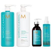 Shampoo 1000ml + Acondicionador + Crema + Spray Moroccanoil Hydration
