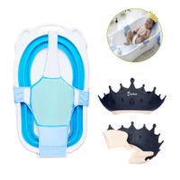 Pack Hamaca con Gorro de Baño Coronita Baby Froggie Celeste Para Bebe
