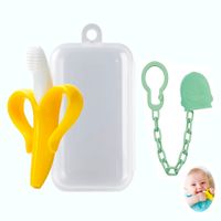 Mordedor Banana Amarillo Con Cadena Baby Froggie Ornitorrinco Verde Para Bebe