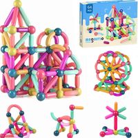 Juego Didáctico Bloque Magnético de Construcción 84 Piezas