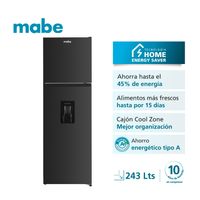 Refrigeradora Mabe 243L Top Mount RMN245PAPRP0 Negro