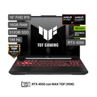 Laptop Gamer ASUS TUF Gaming A16 AMD R7-170 16GB 512GB RTX4050 6GB FA607NUQ-RL009W