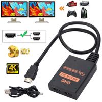 Splitter Hdmi 1x2 Full HD 4K con Cable Multiplica Señal Conecta 2 tv