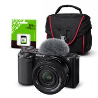 Cámara Sony ZV-E10 Mirrorless + Lente 16-50mm f35-56 II + Kit Básico de Accesorios