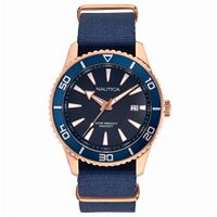 Reloj Nautica Pacific Beach NAPPBF907 Fecha Acero Inoxidable Correa de Nylon y Dial Azul