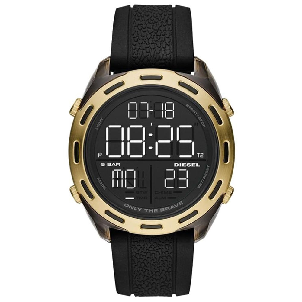 Reloj Diesel Crusher DZ1901 Digital Correa de Silicona Negro