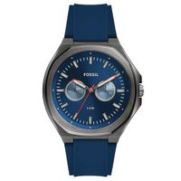 Reloj Fossil Evanston BQ2773 Multifuncional Acero Gunmetal Correa y Dial Azul