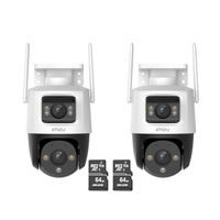 Kit de 2 Cámara seguridad IMOU Cruiser Dual 5MP + 5MP + Micro SD 64GB 360° Externa Full color
