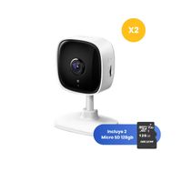 Kit de 2 Cámara de Seguridad Tapo C100 + Micro SD 128GB Full HD Wifi de Lente Fijo - Tplink