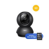 Kit de 3 Cámara de Seguridad Tapo C211 2K + Micro SD 128GB Interior Wi-Fi 360º - Tplink