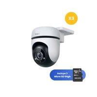 Kit de 3 Cámara de seguridad Tapo C510W 2K + Micro SD 64GB Wifi Exterior 360° - Tp-Link
