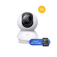 Kit de 2 Cámara de seguridad Tapo C230 para interior 3K 5MP + Micro SD 64GB con visión nocturna