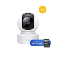 Kit de 2 Cámara de seguridad Tapo C222 2K QHD 4MP + Micro SD 128GB para interiores
