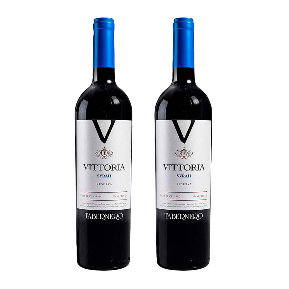 Pack Vino Tinto TABERNERO VITTORIA Reserva Syrah Botella 750ml x 2un