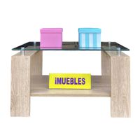 Mesa de Centro con Vidrio Color Damasco Modelo MISS - TEMEL