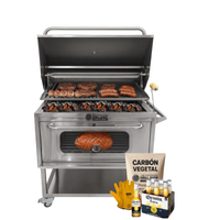 Caja China Horno Premium con Tapa Americana Acero Inox -THE GRILL SHOP