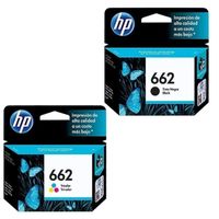 Pack de Cartucho de Tinta HP 662 Tricolor + Black
