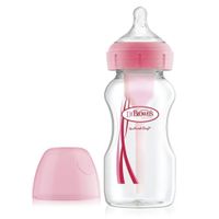 Biberón de Polipropileno Options+ Boca Ancha de 9oz color Rosado