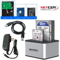 Hdd Docking Station doble 2.5 3.5 Sata II III Usb 3.0 netcom