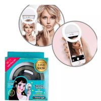 Mini Aro Selfie Anillo Luz Led con Clip para Celular Blanco