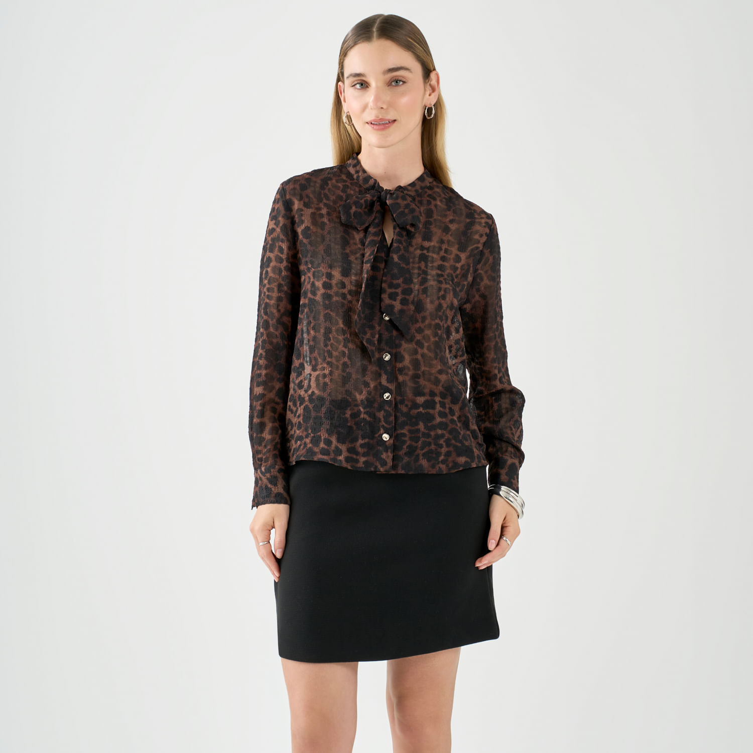 Blusa Mujer Print Malabar Manga Larga