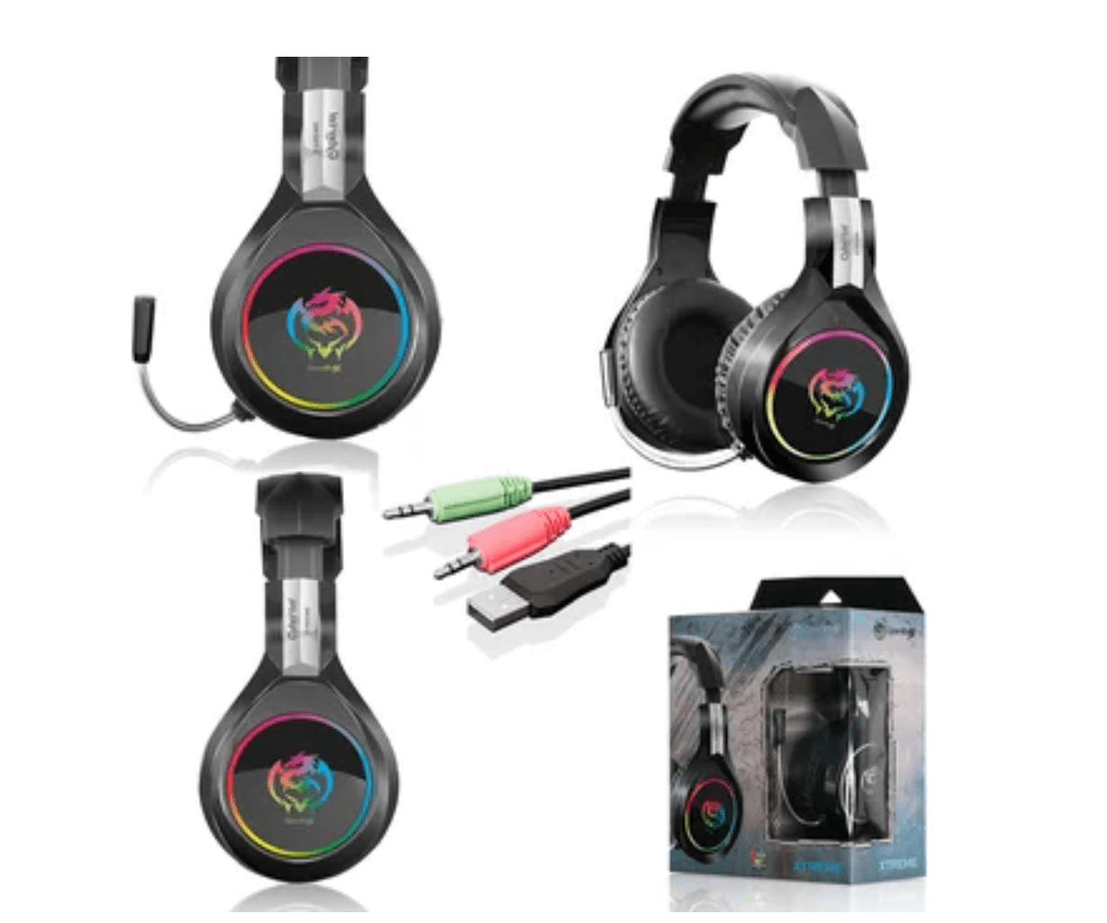 Audifonos Gamer Cybertel Xtreme Con Microfono Flexible Rgb