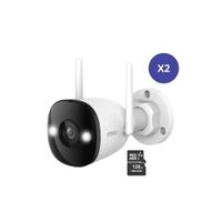 Kit de 2 Cámara seguridad WiFi Bullet 3 3MP + Micro SD 128GB IMOU exterior IP67