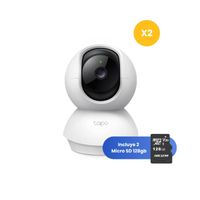 Kit de 2 Cámara de Seguridad Tapo C200C Full HD + Micro SD 128GB Wi-Fi interior 360º - Tplink