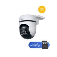 Kit de 2 Cámara de seguridad Tapo C510W 2K + Micro SD 64GB Wifi Exterior 360° - Tp-Link