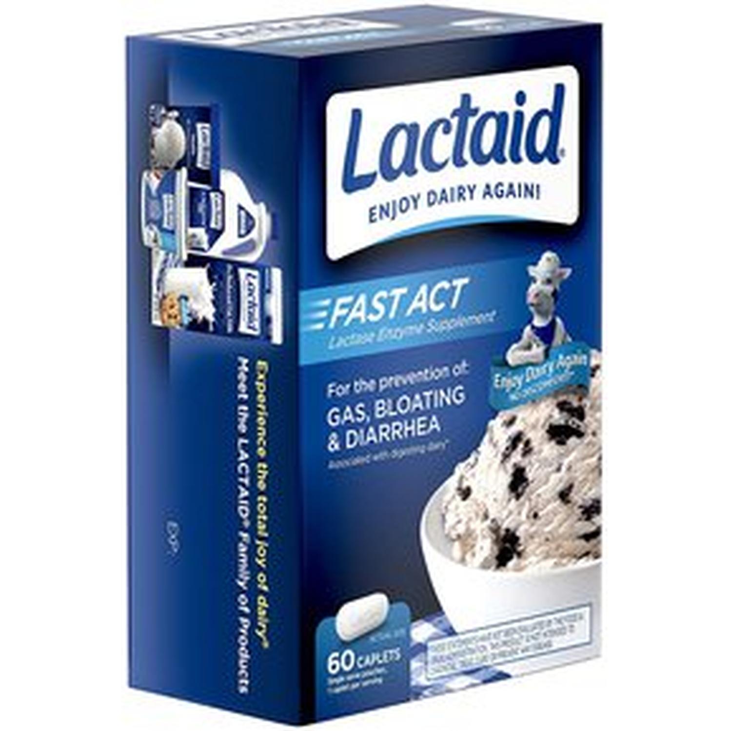 Suplemento de Enzima Lactosa Natural Lactaid 60 Comprimidos