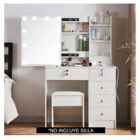 Tocador con Espejo Luces LED Sagitario color Blanco TU MESITA