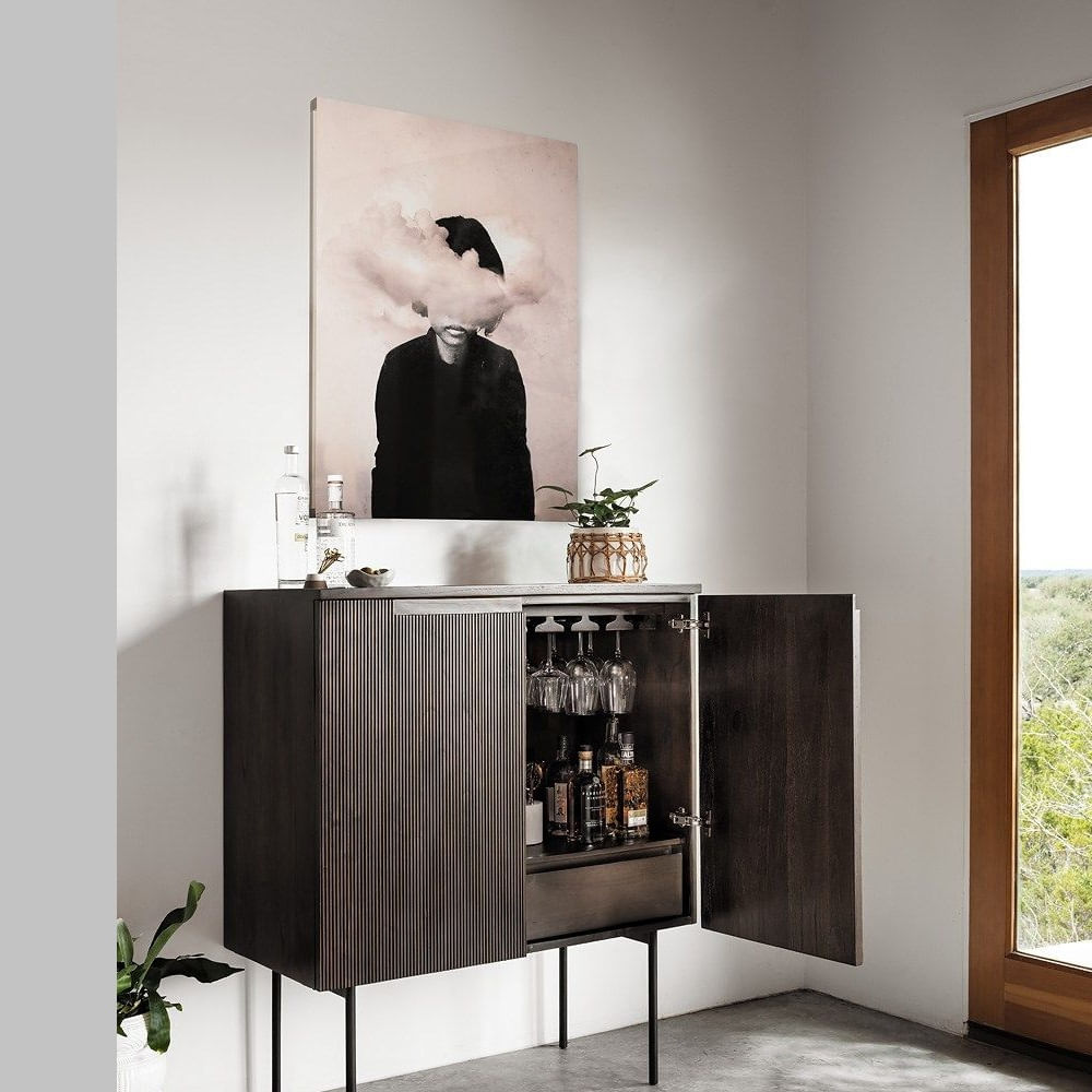 Mueble de Bar Moderno Vermouth 2 puertas Color Wengue TU MESITA
