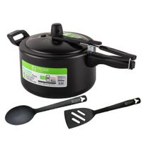 OLLA A PRESION 6 L FACUSA ANTIADHERENTE C/INTERNO + ESPAT. N°9 + CUCHARA LLANA N°9
