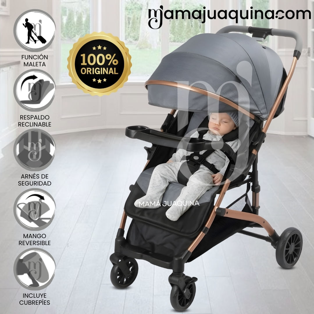 Coche Maleta de Paseo «DASHI» Mango Reversible Gris