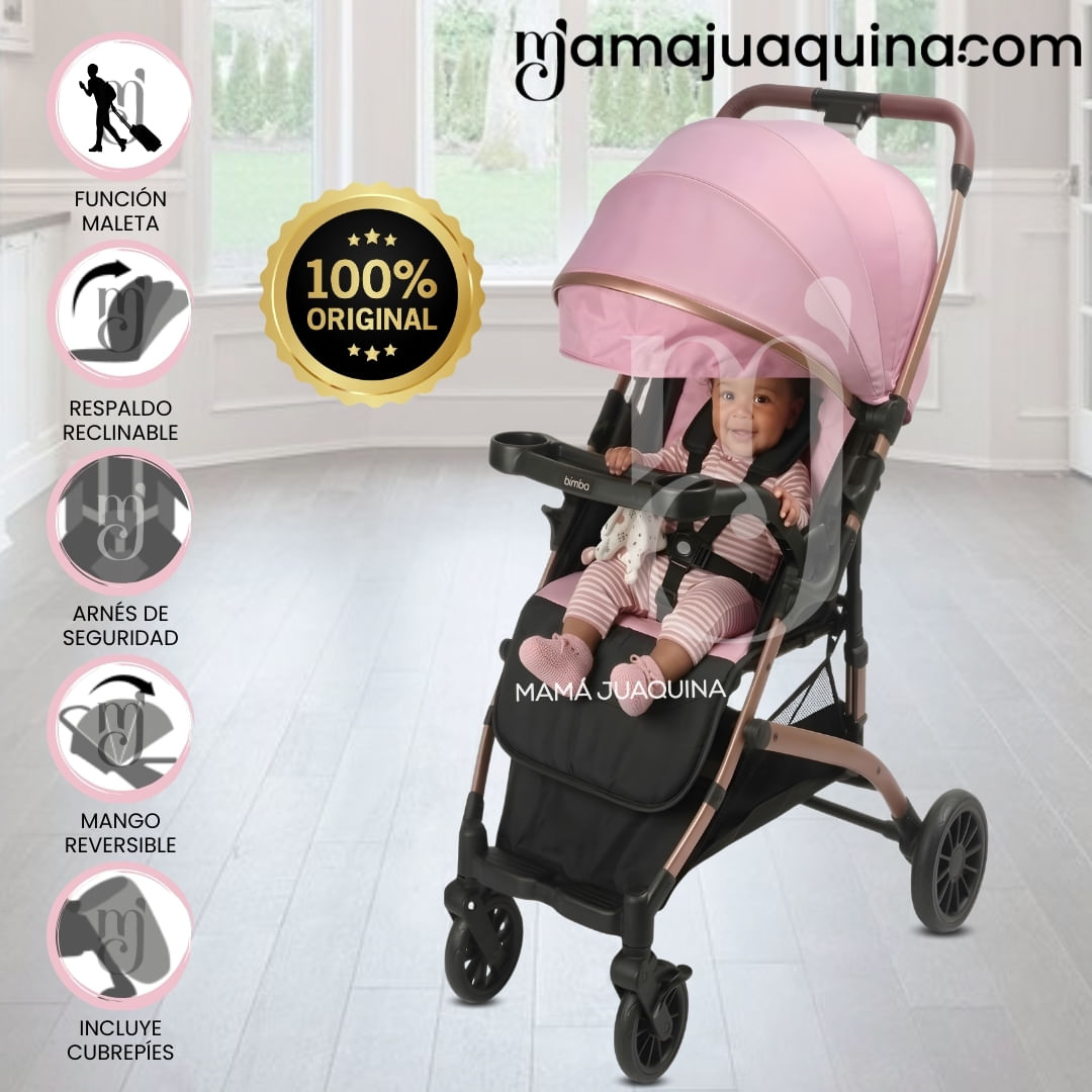 Coche Maleta de Paseo «DASHI» Mango Reversible Rosado