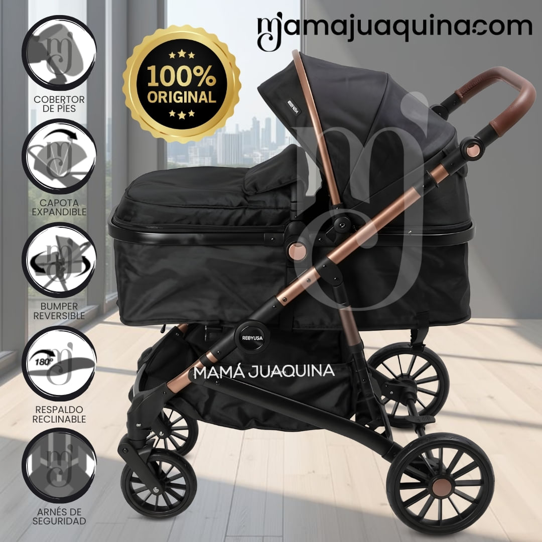 Coche Moisés Travel System «INFINITIVE GOLD II» de Lujo Negro