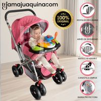 Coche Cuna Didactico «SHABY» con Mango Reversible Rosado