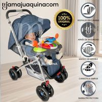 Coche Cuna Didactico «SHABY» con Mango Reversible Azul