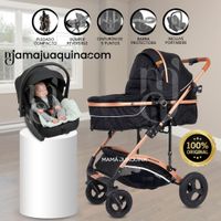 Coche Moisés Travel System «MADYN ULTRA» con Portabebé Negro