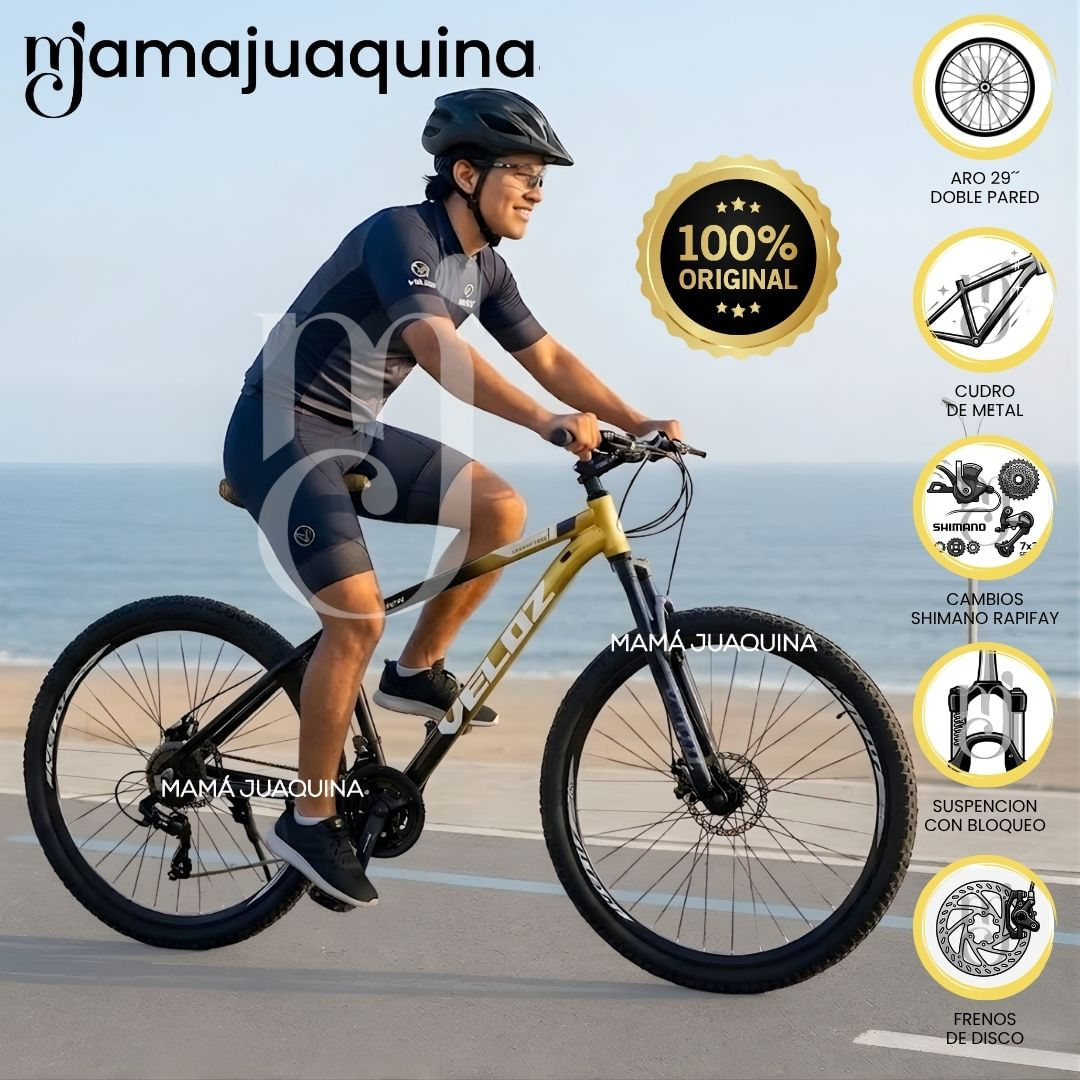 Bicicleta Montañera Deportiva Aro 29 «VELOZ HYDRAX» Amarillo